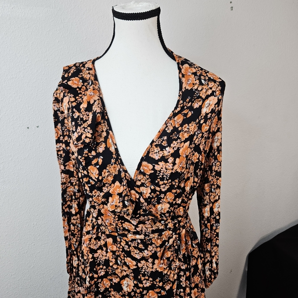 BAUM UND PFERDGARTEN Annamy Wrap Dress in Orange Size 36 US 6 - Picture 8 of 12